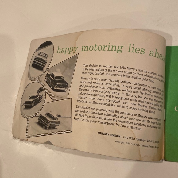 “1955 Mercury Owner’s Manual,” - Picture 2 of 4